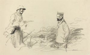 Poilu reconnaissant un soldat allemand, probablement 1918 - Jean Louis Forain