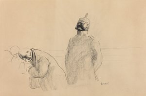 Soldat prussien et civils - Jean Louis Forain