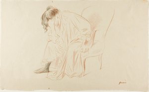Femme Assise, Tête dans la Main Droite