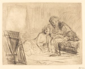Le repos du modèle (première planche) - Jean Louis Forain