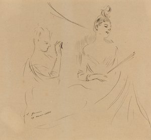 Deux dames dans une loge