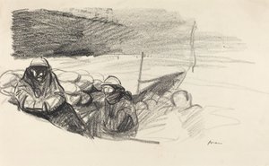 Deux soldats dans une tranchée, vers 1914-1919