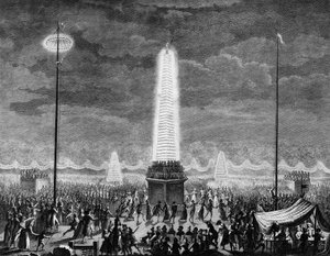 Révolution française : Fêtes et illuminations aux Champs-Élysées à Paris le 18 juillet - Jean Louis II (after) Prieur