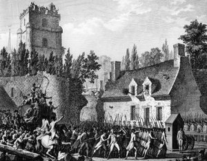Révolution française : Pierre Victor de Besenval de Brünstatt, Baron de Besenval (1721-1791) conduit à Brie-Comte-Robert le 10 août