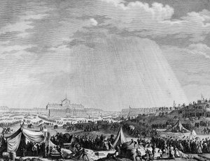 Révolution française : Travaux du Champ-de-Mars à Paris pour la fête de la Fédération le 14 juillet