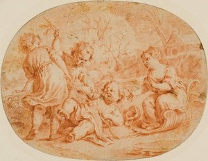 Scène allégorique avec des enfants qui se disputent
