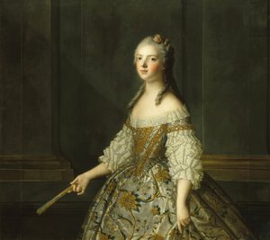 Madame Adélaïde de France 1732-1800, tenant un éventail, vers 1752