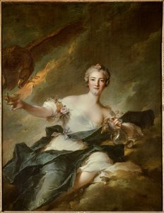 Portrait de la duchesse de Chaulnes, représentée en Hébé, déesse de la Raison (Anne Josephe Bonnier de la Masson, épouse du duc de Chaulnes) représentée avec un aigle symbolisant le dieu Jupiter. Peinture par Jean Marc Nattie