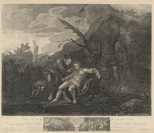 Le Bon Samaritain - Jean Marie Delatre and Simon Francois Ravenet I after William Hogarth