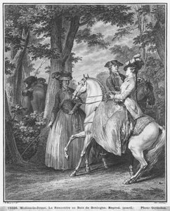 La rencontre au Bois de Boulogne, gravée par Heinrich Guttenberg (1749-1818) c.1777