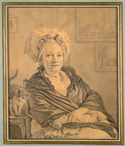 Femme assise avec un chat, vers 1776 - Jean Michel the Younger Moreau