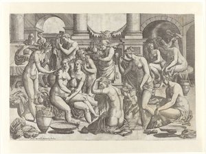 Nymphes se baignant - Jean Mignon