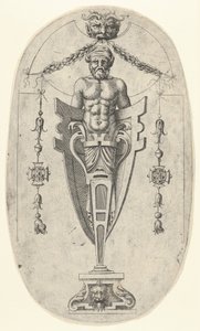 Figure terminale masculine, torse avec barbe et turban sur un piédestal mi-long, vers 1543