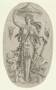 Terminus en forme de femme avec instrument de musique