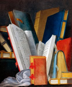 Allégorie de la littérature et de la lecture, panneau peint par Jean Mosnier (1600-1656). Château de Beauregard, Loir-et-Cher, France. Détail.