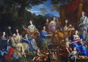 French: Portrait mythologique de la famille de Louis XIV Mythological portrait of Louis XIV and the royal family