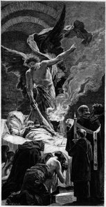 La transfiguration de Sainte Geneviève. Gravure d