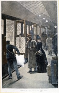 Départ pour le train de nuit à la Gare de Lyon - dessin par Sinibaldi - Jean Paul Sinibaldi