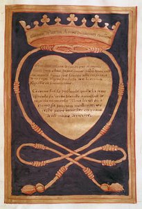 Fol. 61r Le cœur couronné de courage, du compte rendu des funérailles d