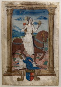 Charité et Envie. Les rondeaux des vertus, après 1515 (Parchemin peint et enluminé) - Jean Pichore