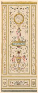 Dessin, panneau ornemental, 1775-1800