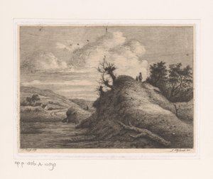 Promeneurs dans un paysage de dunes