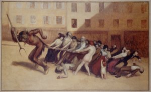 Les Parisiens tirant le diable par la queue, vers 1920