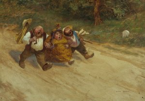 Trois bons amis, vers 1902 (huile)