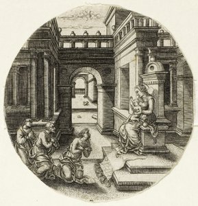 La Vierge assise sur un autel - Jean de Gourmont