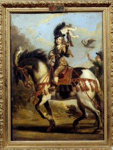 Portrait équestre du jeune Louis XIV (1638-1715) partant à la chasse