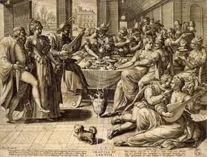 Dîner, gravure