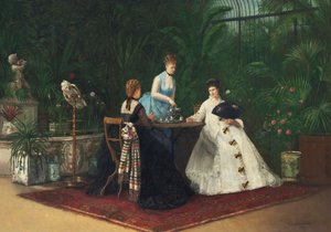 Thé dans la serre, 1893 - Jeanne Samson