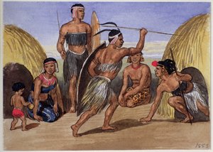 Zoulous dansant à Londres, 1853