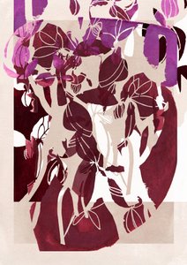 Motifs floraux abstraits magenta - Jenja Braun
