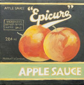 Etiquette de boîte de compote de pommes Epicure (acrylique) - Jennifer Abbott