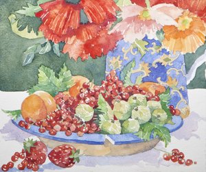 Fruits dans une assiette, 2014 aquarelle