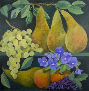 Poires et raisins, 2018 (acrylique sur toile)