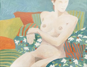 Nu assis (acrylique)