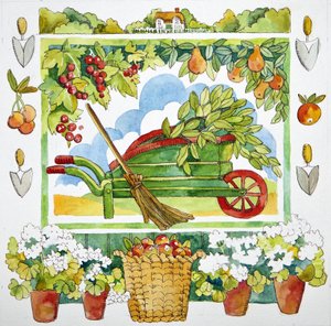 Brouette - entourage de jardin, 2012 aquarelle - Jennifer Abbott