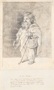 Le nain romain Francesco Ravai, appelé Bajocco. Figure entière, profil trois-quarts vers la gauche - Jens Juel