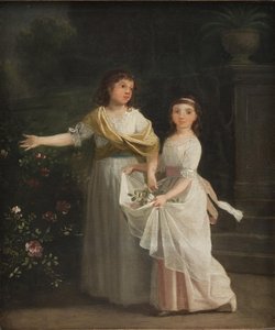Les filles du consul général Johan Christian Pingel dans un jardin