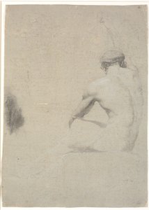 Modèle assis, vu de dos, non terminé - Jens Juel