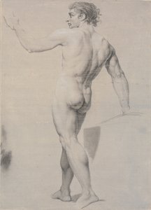 Modèle debout, vue de dos, bras gauche levé - Jens Juel