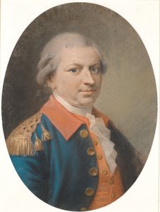 Portrait du maître de fabrique et capitaine-commandant Henrik Gerner. Ovale, trois-quarts profil vers la droite - Jens Juel