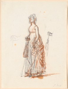 Étude pour le portrait de la famille Ryberg ; Figure de Mme Ryberg et main droite avec un parasol - Jens Juel