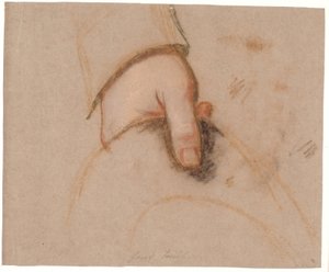 Étude pour le tableau de la famille Ryberg ; main gauche de Johan Christian Ryberg tenant un chapeau - Jens Juel