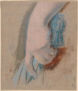 Étude pour le portrait de famille Ryberg; la main gauche de Mme Ryberg tenant un parasol bleu - Jens Juel
