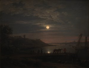 La traversée du Petit Belt à Snoghøj. Lever de lune - Jens Juel
