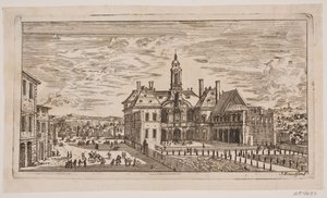 Prospekt af et torv i en italiensk stad