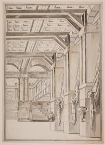Un hall avec un escalier en arrière-plan - Jens Petersen Lund